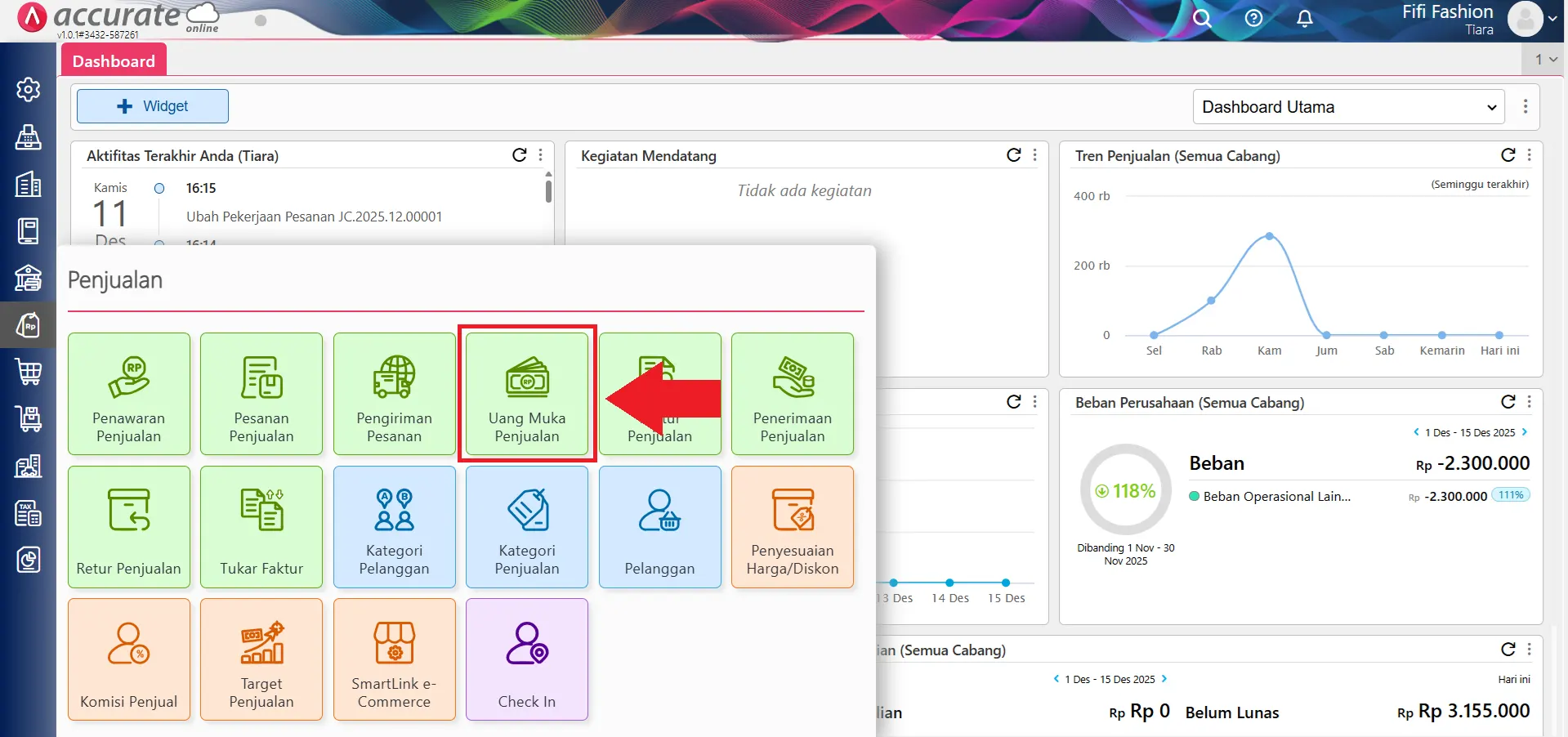 Mengatur counter penomoran transaksi